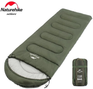 Naturehike Y150L Zarf Tarzı Kapüşonlu Pamuklu Uyku Tulumu -6°C Haki MZ