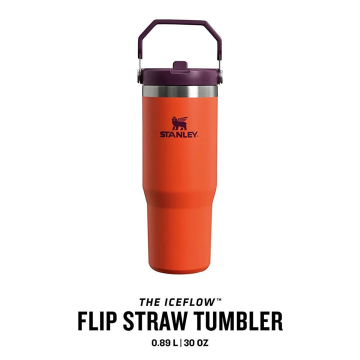 Stanley The IceFlow Flip Straw Pipetli Termos Bardak 0,89 LT Turuncu