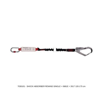 Camp 7030101-7030201 Rewind Şok Emicili Elastik Lanyard Shock Absorber Rewind Double 120 - 175 cm 0981E + 2x2017 Bağlantı Konfigürasyonu EN 355