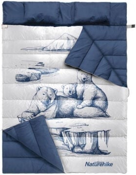 Naturehike Zarf Tarzı Yastıklı Çift Kişilik Pamuklu Uyku Tulumu (Polar Bear) NH19S016-D MZ