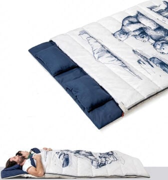 Naturehike Zarf Tarzı Yastıklı Çift Kişilik Pamuklu Uyku Tulumu (Polar Bear) NH19S016-D MZ