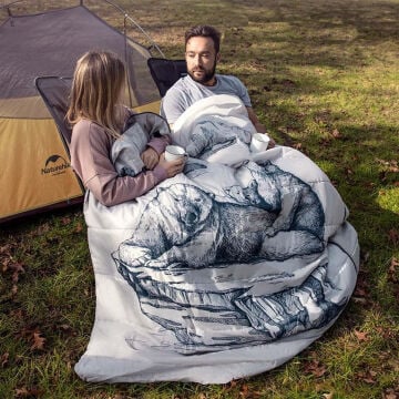 Naturehike Zarf Tarzı Yastıklı Çift Kişilik Pamuklu Uyku Tulumu (Polar Bear) NH19S016-D MZ