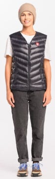 PAJAK Shadow V Neck Women Siyah 750 Fill RDS Kaz Tüyü Kadın Ultralight V Yaka Yelek