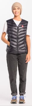 PAJAK Shadow V Neck Women Siyah 750 Fill RDS Kaz Tüyü Kadın Ultralight V Yaka Yelek