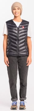PAJAK Shadow V Neck Women Siyah 750 Fill RDS Kaz Tüyü Kadın Ultralight V Yaka Yelek