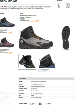 Garmont Italy Oron Wp Mid G-Dry Su Geçirmez Outdoor Trekking Botu – Gri 003152