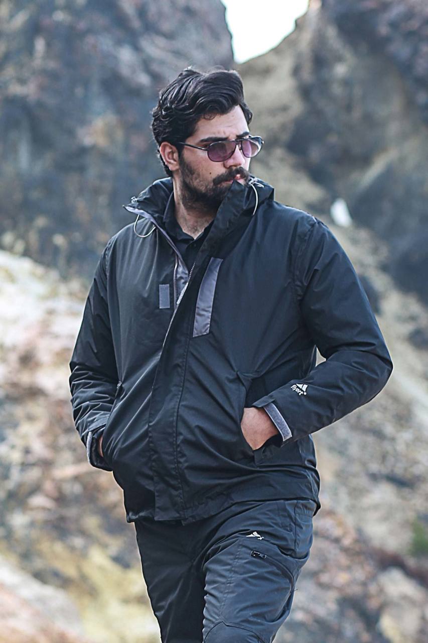 Fiyort Floyen İçi Polarlı Siyah Yağmurluk Ceket