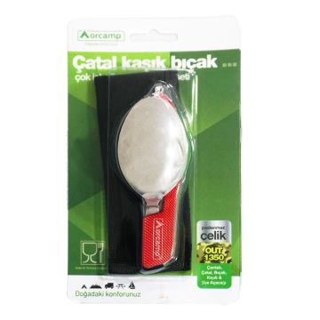 Orcamp Kamp Çatal Kaşık Bıçak Seti Kırmızı