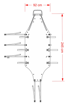 KONG ROLLY Rulo Olabilen Dar Alan Tahliye Sked Konik Arama Kurtarma Sedyesi – EU 2017/745 Onaylı Tactical Siyah