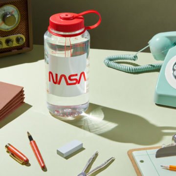 Nalgene 32oz WM Clr / Rd Cap Nasa Globe Limited Edition Tritan Suluk