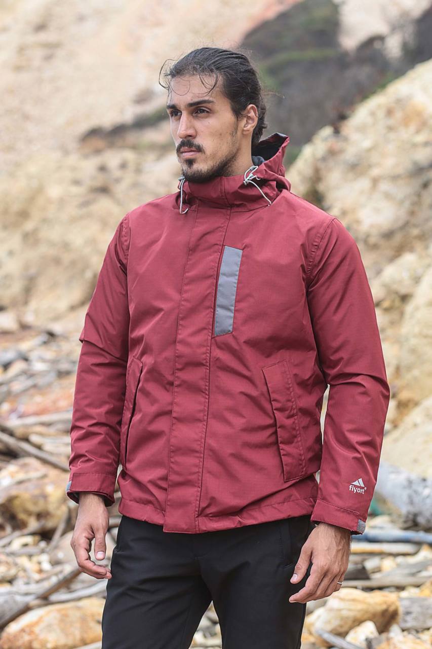 Fiyort Floyen İçi Polarlı Bordo Yağmurluk Ceket