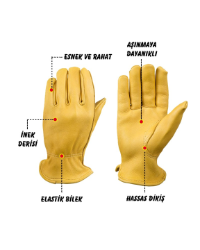 Campout Dana Derisi Bushcraft Sarı Eldiven