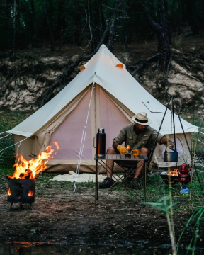 Campout Kanvas Baca Çıkışlı Kamp Çadırı Büyük 4m
