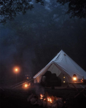 Campout Kanvas Baca Çıkışlı Kamp Çadırı Büyük 4m