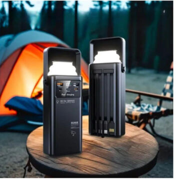 40.000mAh 22.5W PD Hızlı Şarjlı Powerbank | Dahili Çoklu Kablolu, LED Ekranlı ve El Fenerli