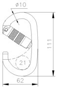 Ct Çelik C/F Oval Karabina Tri-Lock