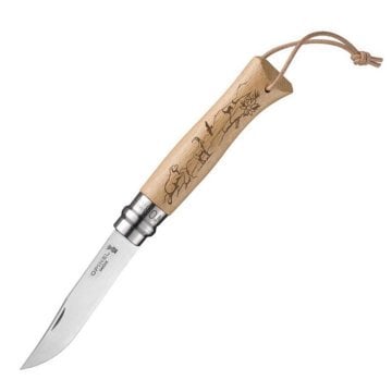 Opinel Inox Kayın Saplı 8 No İşlemeli Çakı (001641)