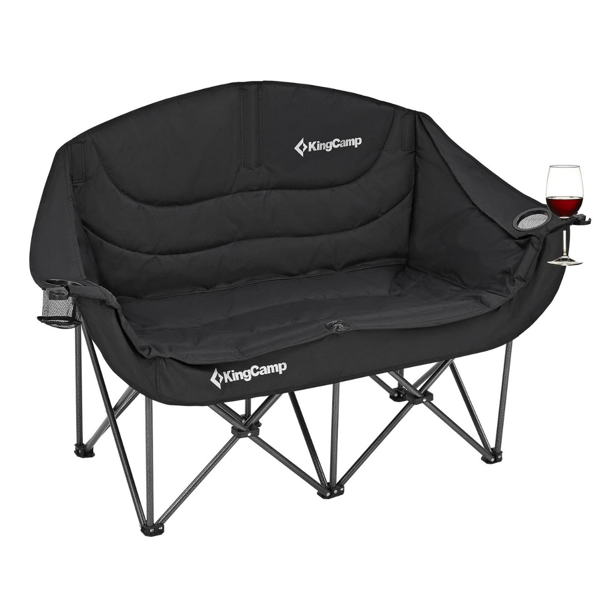 KingCamp Canna C20 Loveseat Double Çift Kişilik Katlanır Kamp Sandalyesi Black