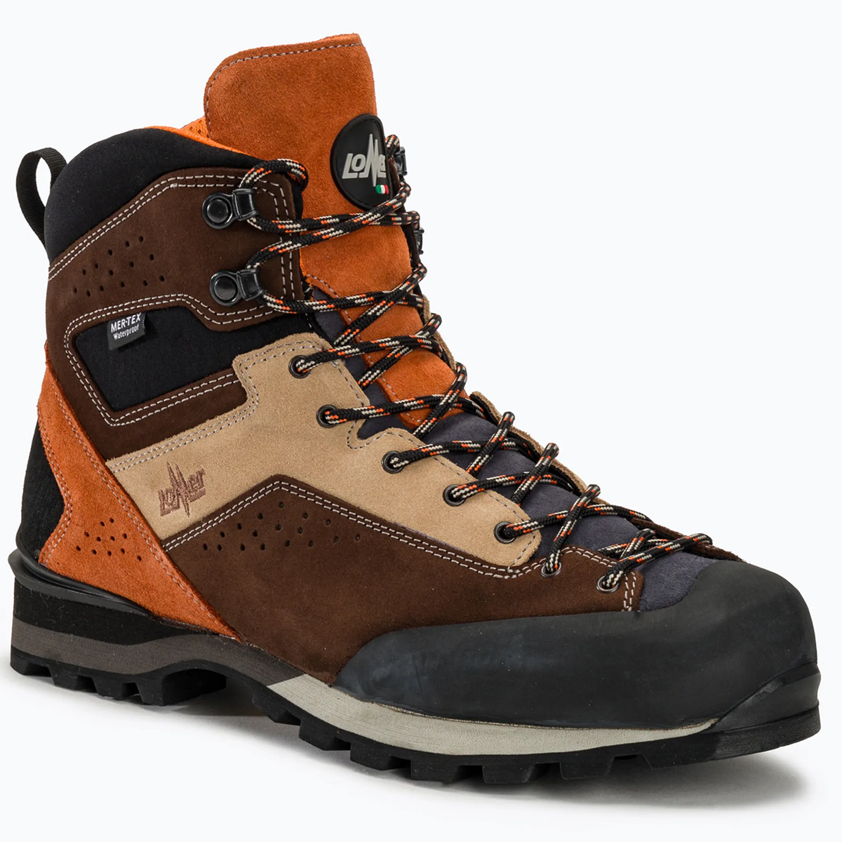 Lomer Italy Badia II High MTX Suede Waterproof Vibram Süet Deri Erkek Bot Chocolate/Brick (Yarı Otomatik Krampon Uyumlu)