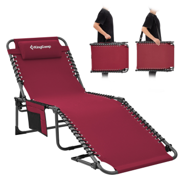 KingCamp Berlin Classic Comfort Lounge 5 Kademeli Katlanır Şezlong ve Kampet Wine