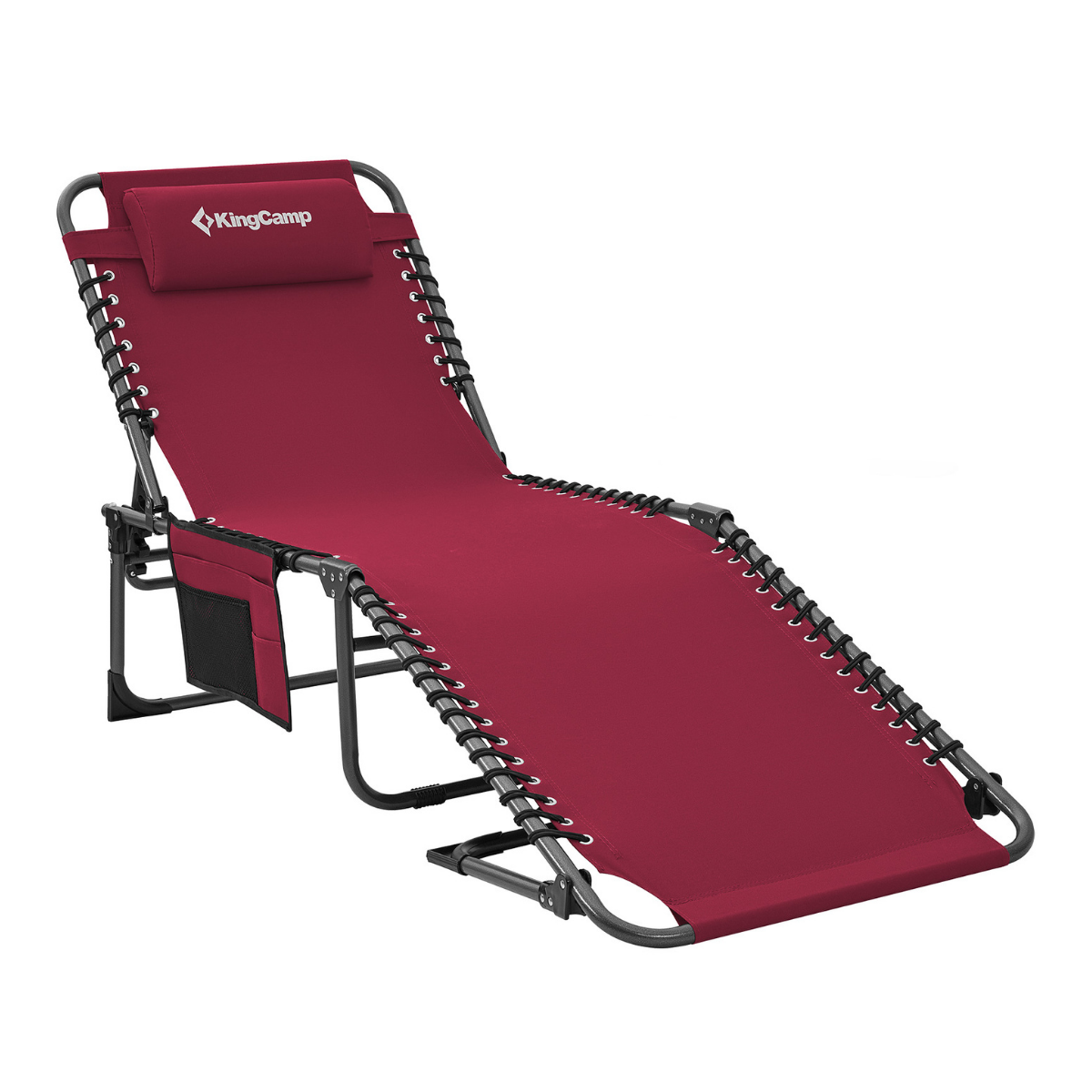 KingCamp Berlin Classic Comfort Lounge 5 Kademeli Katlanır Şezlong ve Kampet Wine