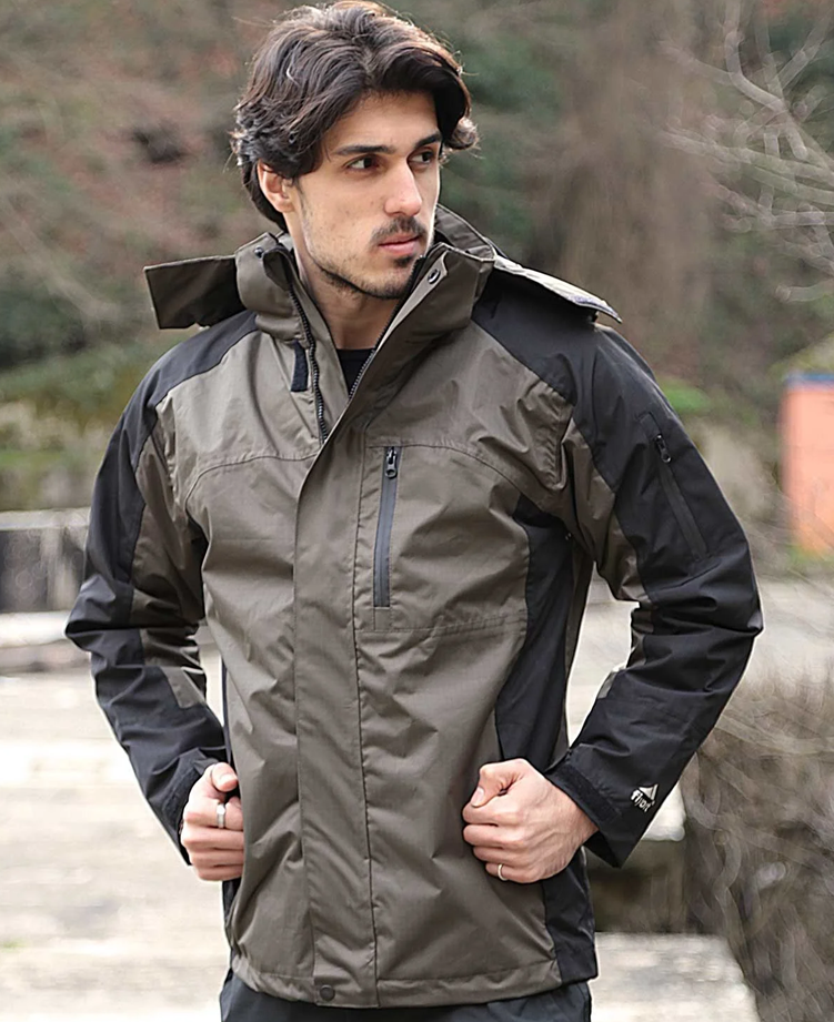 Fiyort Sogne 3 in 1 Haki Ribstop Su Geçirmez Mont