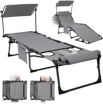 KingCamp Magnolia B10 Plus Hands-Free Premium 7 Kademeli Katlanır Şezlong Grey