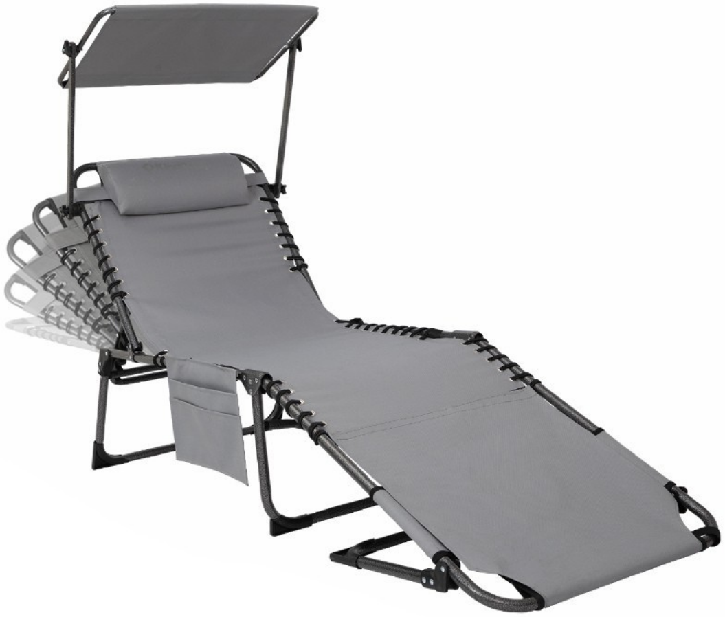 KingCamp Magnolia B10 Plus Hands-Free Premium 7 Kademeli Katlanır Şezlong Grey