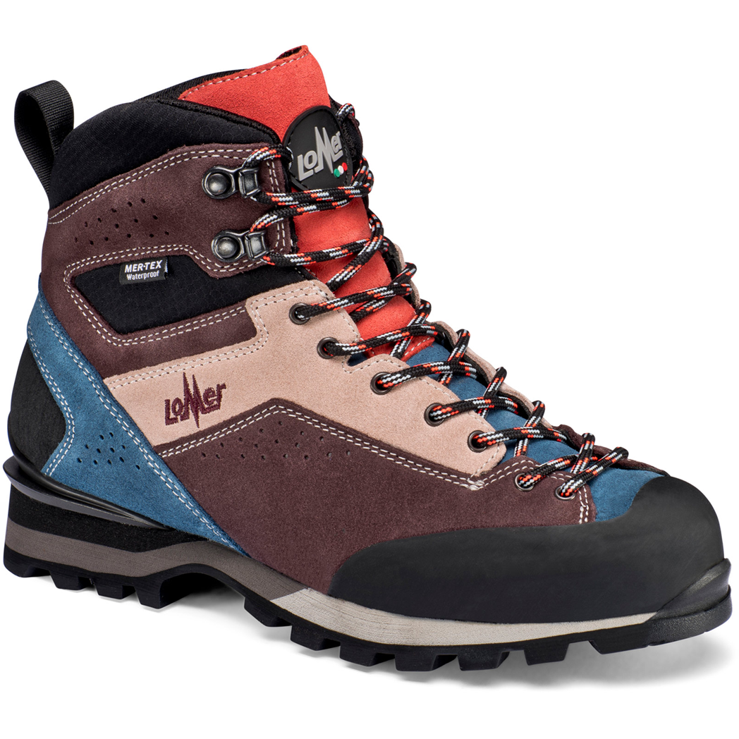 Lomer Italy Badia II High MTX Suede Waterproof Vibram Süet Deri Kadın Bot Borgogna/Baltic (Yarı Otomatik Krampon Uyumlu)