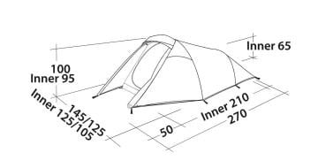 EasyCamp Energy 200 Steel Blue Blackroom 2 Kişilik Çadır