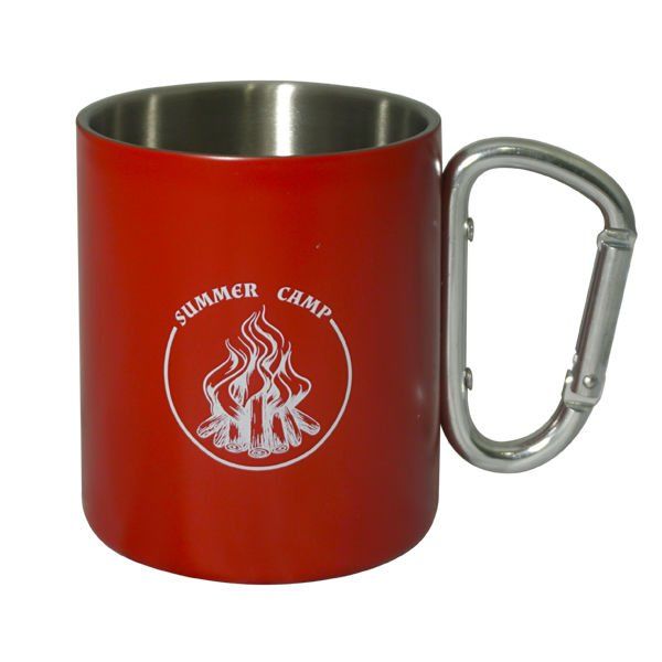 Orcamp Karabinal Çelik Kupa Bardak Kırmızı Summer Camp Model