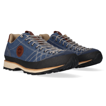 Lomer Italy Bio Naturale Canvas Vibram Full Çarşaklı Erkek Ayakkabı Flag Mavi