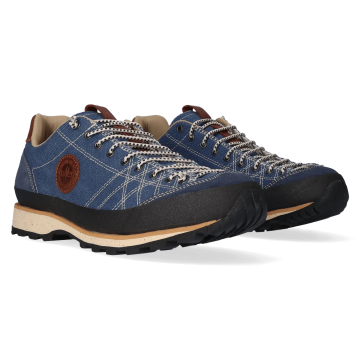 Lomer Italy Bio Naturale Canvas Vibram Full Çarşaklı Erkek Ayakkabı Flag Mavi