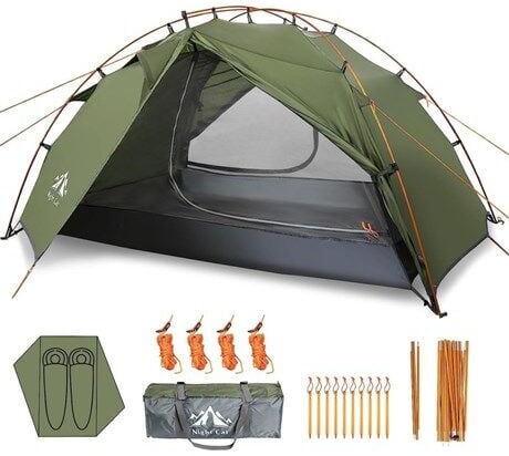 Night Cat ZP-34 2 Kişilik 4 Mevsim Alüminyum Ultralight Çadır - Yeşil