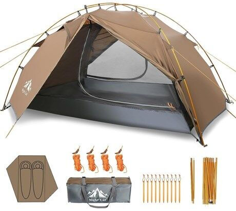 Night Cat ZP-34 2 Kişilik 4 Mevsim Alüminyum Ultralight Çadır - Haki