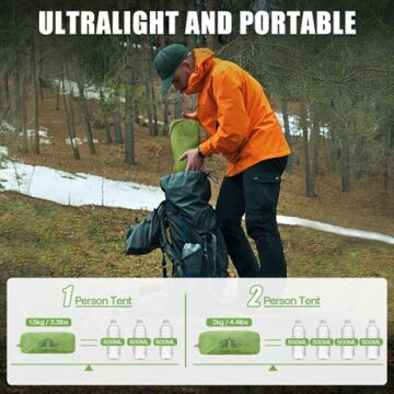 Night Cat ZP-U2 1 Kişilik 4 Mevsim Alüminyum Ultralight Çadır - Yeşil