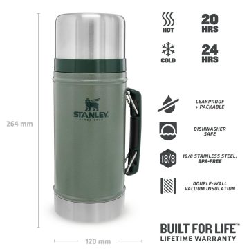 Stanley Klasik Vakumlu Çelik Yemek Termosu 0.94 Lt- Yeşil