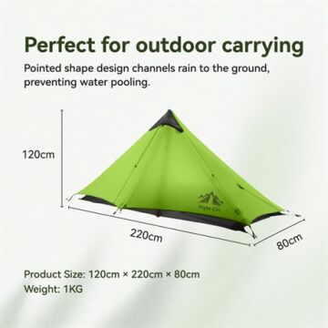 Night Cat Lanshan-1 1 Kişilik 4 Mevsim Ultralight Çadır - Haki