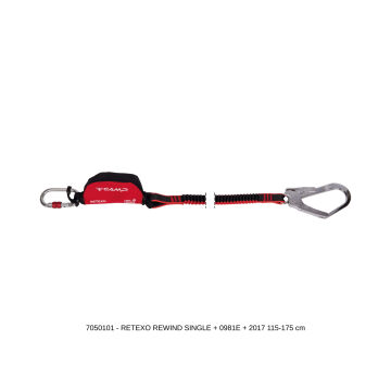 Camp Retexo Geri Sarımlı Şok Emicili Lanyard Rewind Double 115 - 175 cm 0981E + 2x2017 Bağlantı Konfigürasyonu EN 355