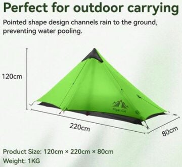 Night Cat Lanshan-1 1 Kişilik 4 Mevsim Ultralight Çadır - Yeşil
