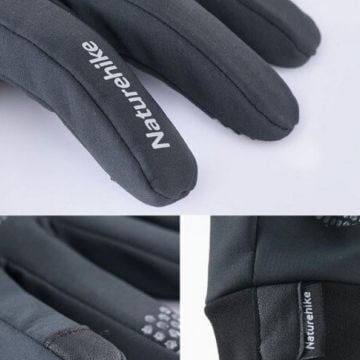 Naturehike Touch Screen Dokunmatik Parmaklı Su Geçirmez SoftShell Eldiven - Grey Large