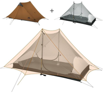 Night Cat Lanshan-2 2 Kişilik 4 Mevsim Ultralight Çadır - Haki