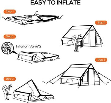 Madfox Burton Glamping Cotton Inflatable Şişme Çadır MZ