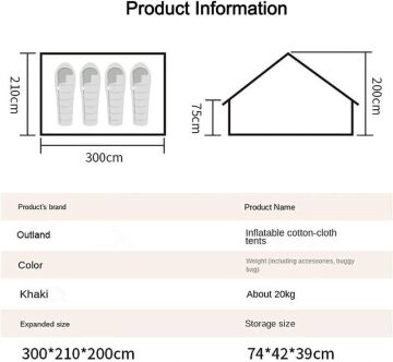 Madfox Burton Glamping Cotton Inflatable Şişme Çadır MZ