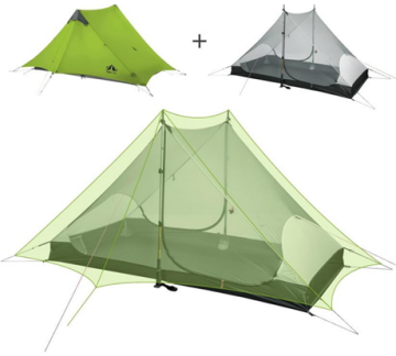 Night Cat Lanshan-2 2 Kişilik 4 Mevsim Ultralight Çadır - Yeşil