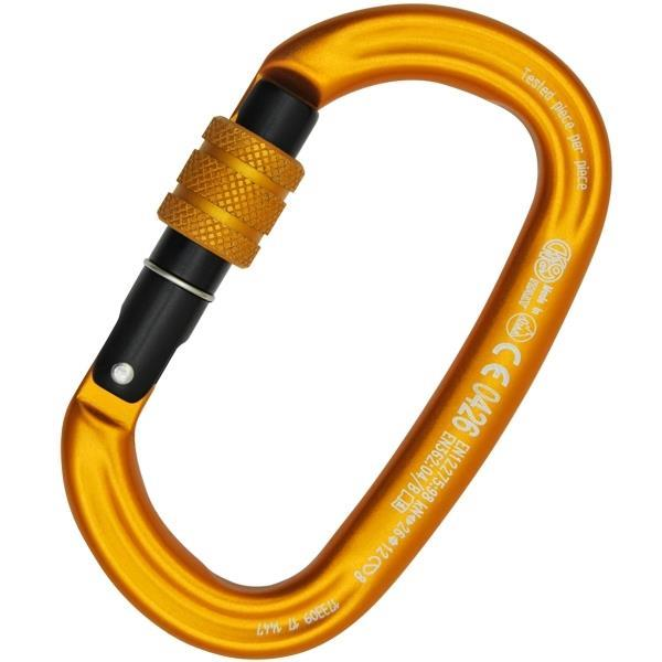 KONG Ovalone Alu Screw Sleeve Alüminyum 26KN Vidalı Kilitli Oval Karabina (EN 12275 / EN 362 / UIAA / EAC Sertifikalı) Orange