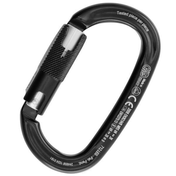 Kong Ovalone Alu RISE Lock 26KN Otomatik Triactlock 3 Kilitli Alüminyum Oval Karabina 712LE0NPNKK Black