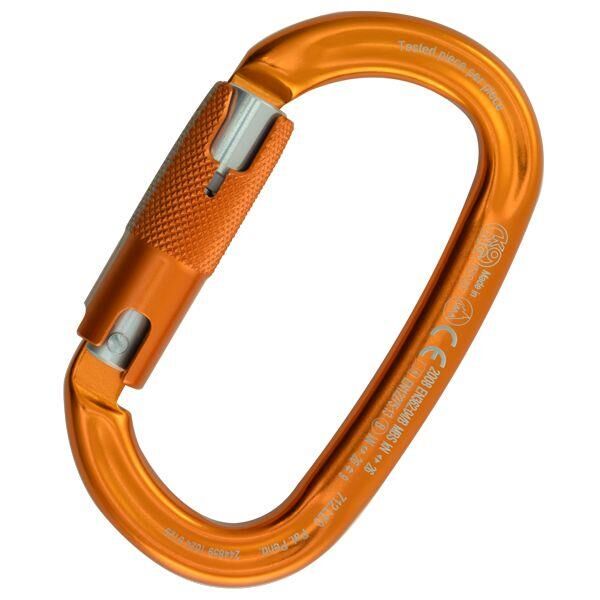 Kong Ovalone Alu RISE Lock 26KN Otomatik Triactlock 3 Kilitli Alüminyum Oval Karabina 712LE0OPOKK Orange