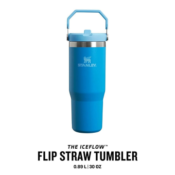 Stanley The IceFlow Flip Straw Pipetli Termos Bardak 0,89 LT Açık Mavi