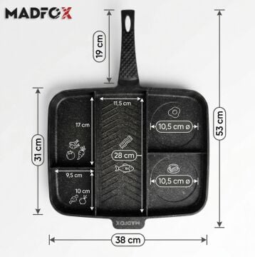 Madfox GrillMaster 5 Gözlü Granit Döküm Tava